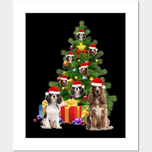 Springer Spaniel dog Christmas Tree T-Shirt Posters and Art